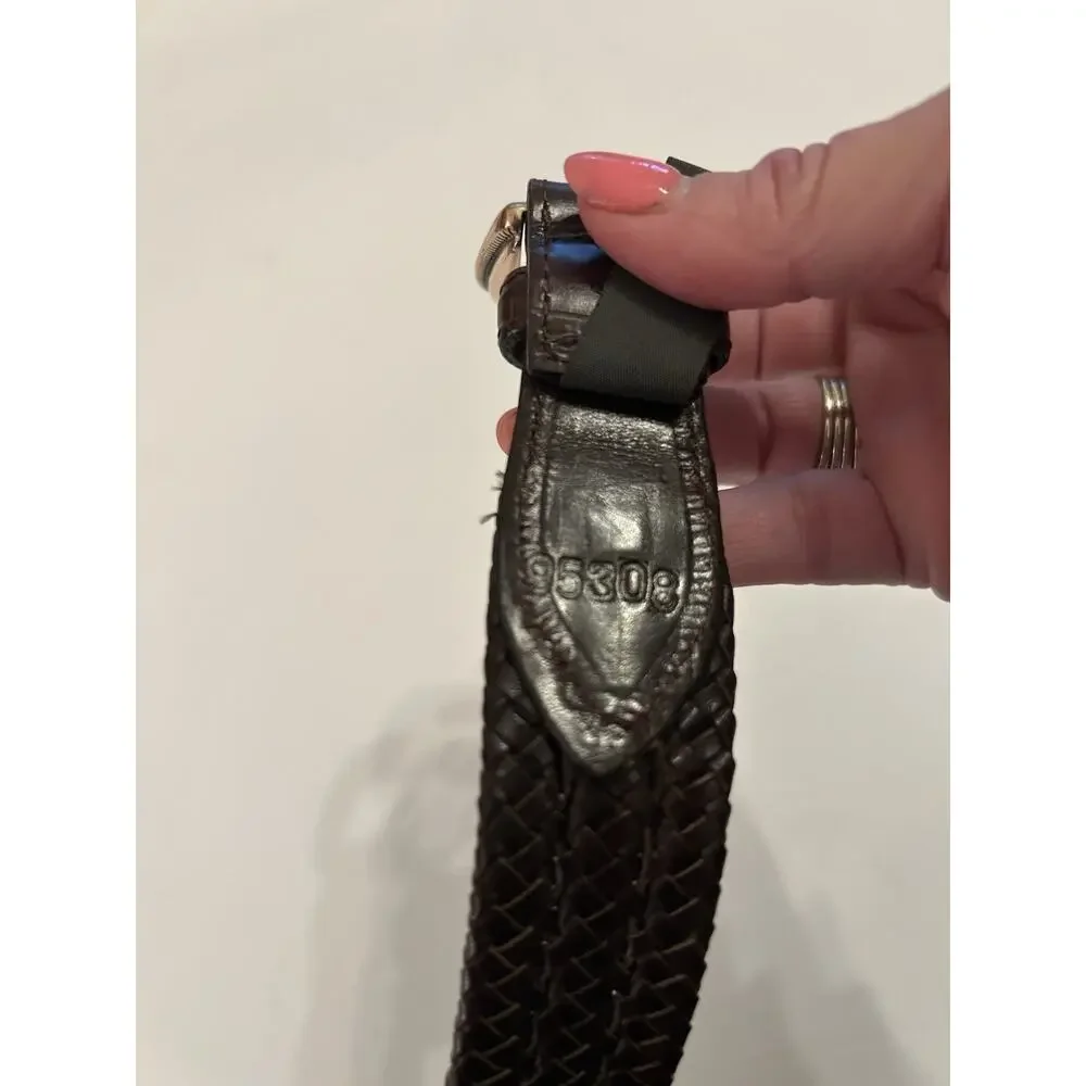 Brighton Genuine Leather Brown Braided‎ Women's Belt w Silver Buckle Size 36